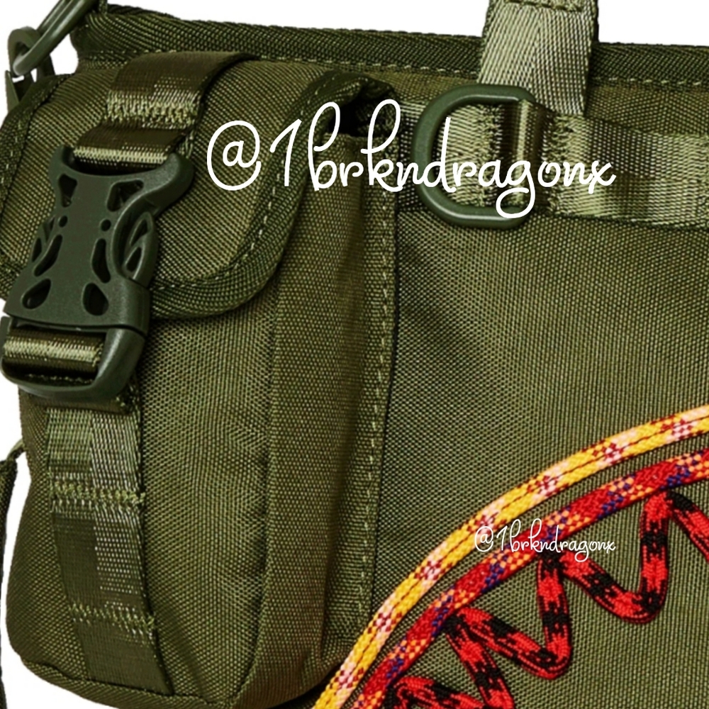Sprayground Camo Military Limuted Edition Tote Olive Green Quilted Rope NWT RARE - Picture 6 of 15